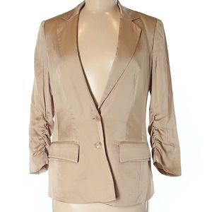 Bebe quarter sleeved shiny kakhi blazer
